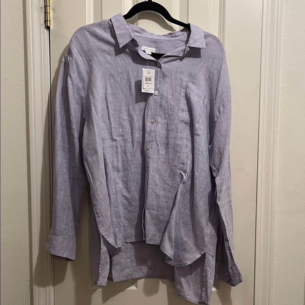 J.Jill Lavender Linen shirt NWT Large